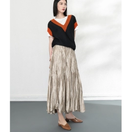 High-end skirt, women's high-waisted draped umbrella skirt, 2023 spring and autumn new A-line skirt, versatile long pleated skirt