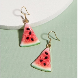 Summer small fresh lovely fruit watermelon strawberry lemon earrings Korean temperament earrings earrings earrings